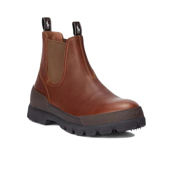 Polo by Ralph Lauren Men's Tan Leather Chelsea Boots - Picture 1 of 5